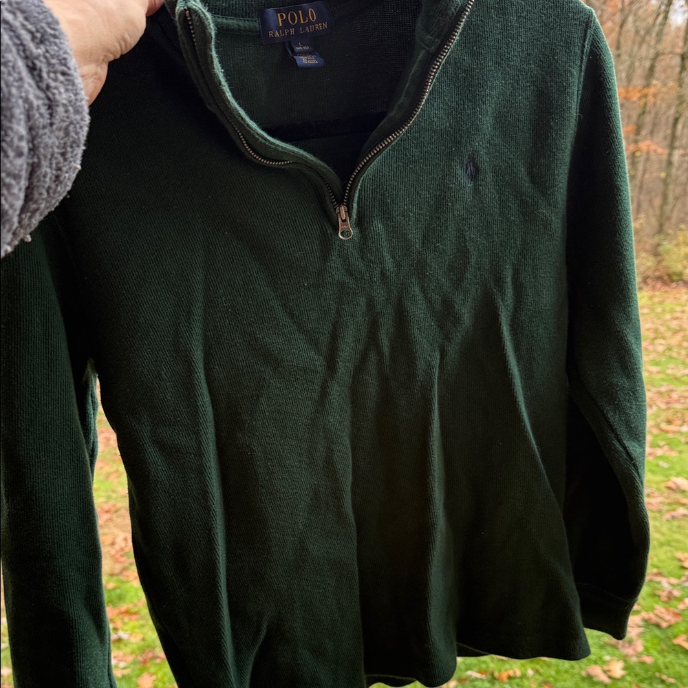 Polo Ralph Lauren Boys Forest Green Half Zip-Up Sweater 14-16